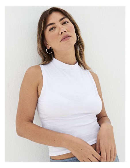 SFC-SK170-Womens High Neck Crop Vest 2